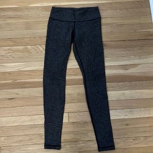 Lululemon Wunder Under Grey Herringbone Leggings size 6